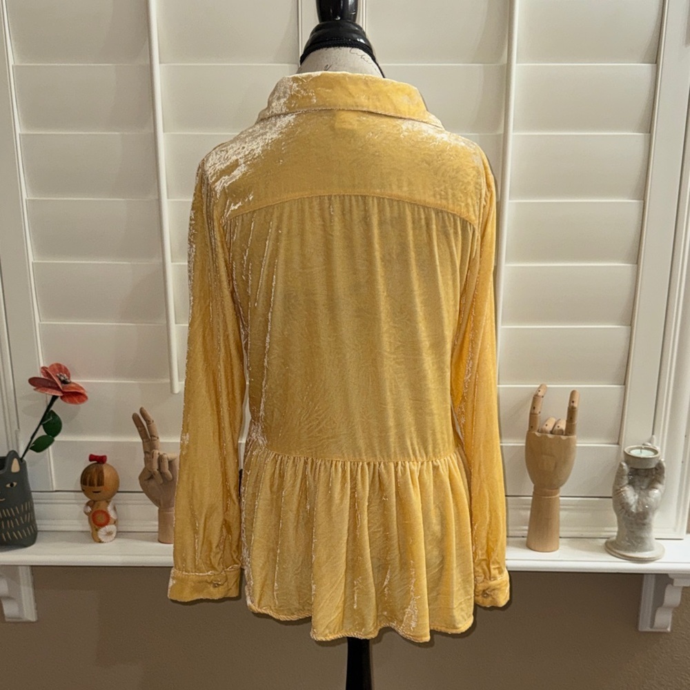 Sundance Silk Velvet Button Front Top - Picture 4 of 11